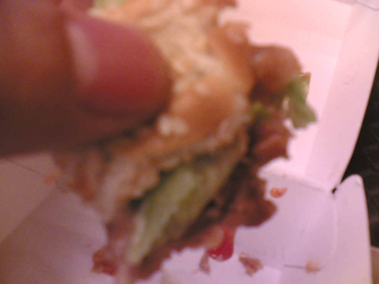 Last bite of the Zinger Maxx burger