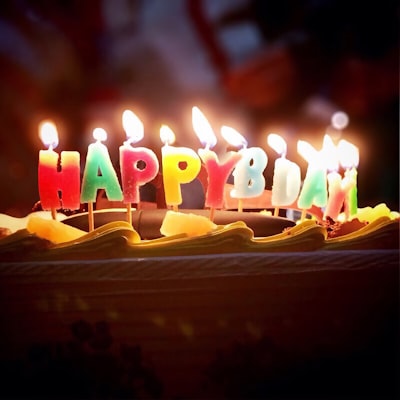 Birthday cake with candles