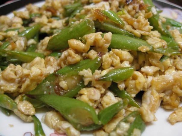 Green beans with eggs