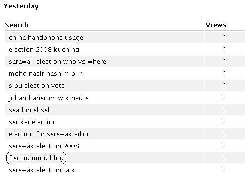 Blog search-term statistics screenshot 2