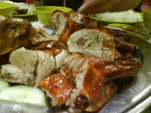 Crispy golden-brown roast duck at Taman Paramount