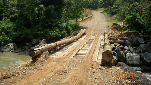 Wooden bridge along the project route