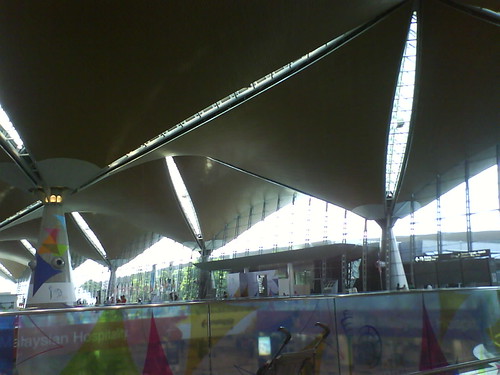 At the airport terminal before departure