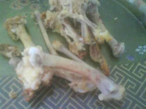 Aftermath after the fried chicken meal