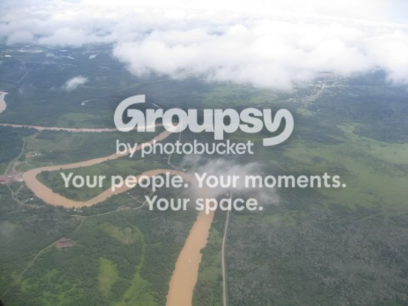 View from the plane during takeoff from Miri