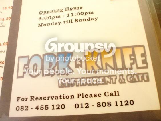 Fork & Knife restaurant contact information